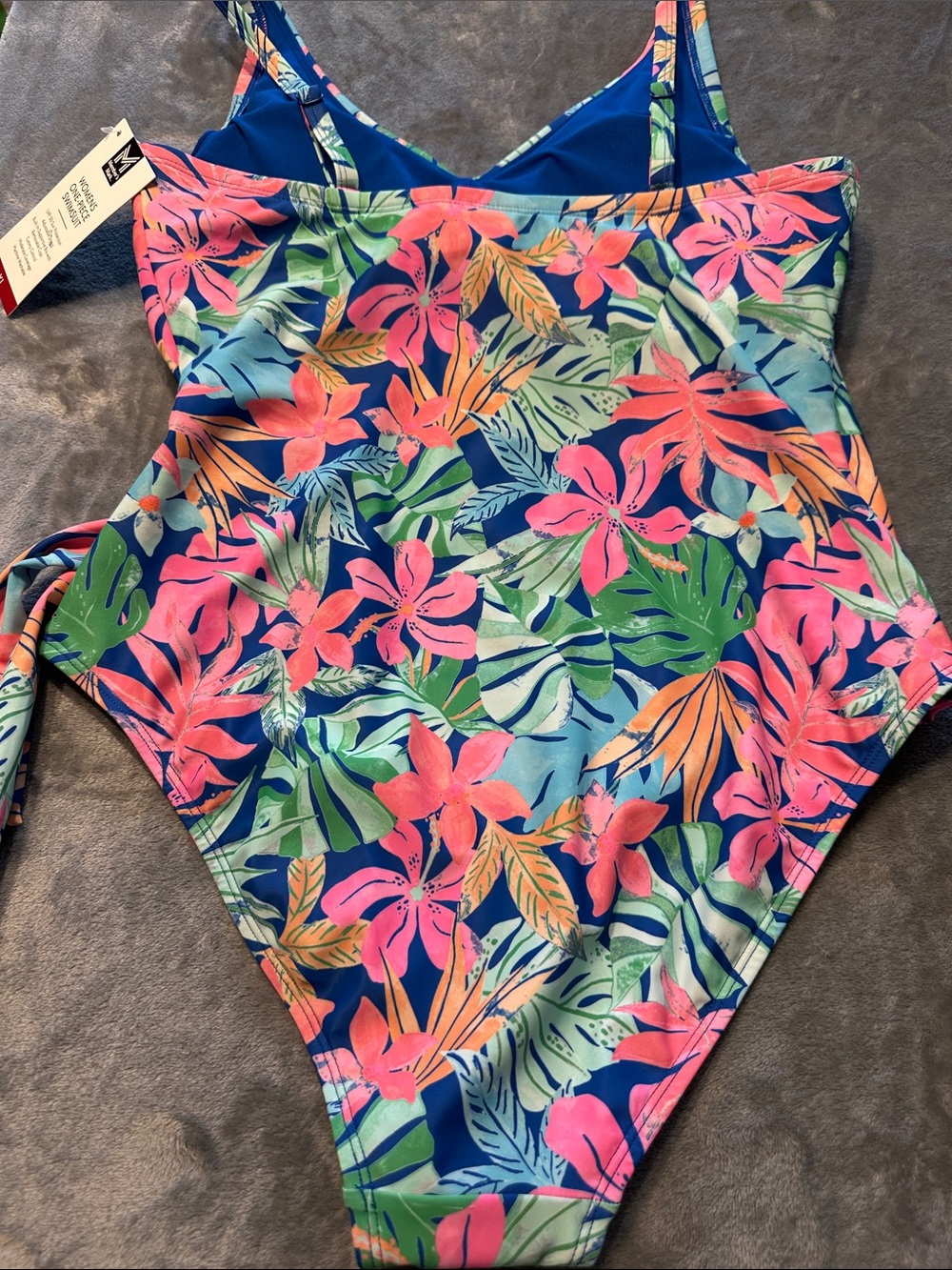 NWTS Members MarkTropical Floral Wrap 1-Piece Swimsuit Sz XL - Picture 7 of 12
